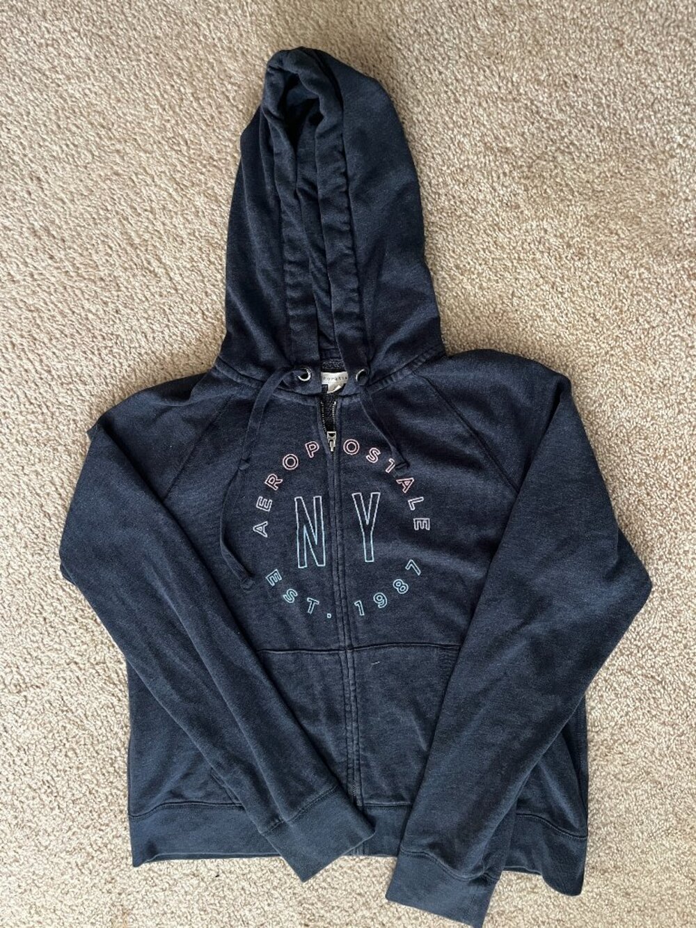 Women's Aeropostale Zip Hoodie Size XL Blue Preowned